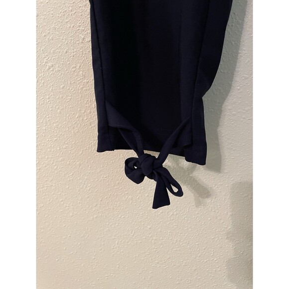 Grace Karin Navy Blue High Rise Paperbag Skinny Cropped Belted Pants Sz XL - Picture 3 of 5